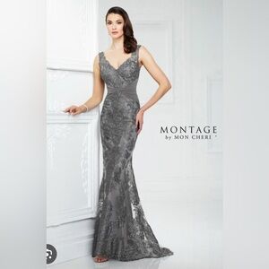 Pewter Gown, Montage by Mon Cheri, size 4
